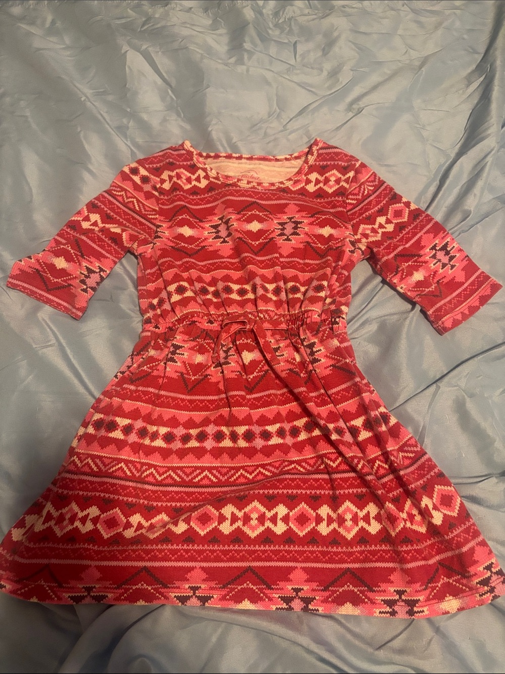 Faded Glory Red and Pink Aztec-Print Girls Dress